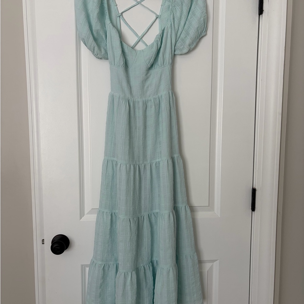 Maxi Dress: light Tiffany blue